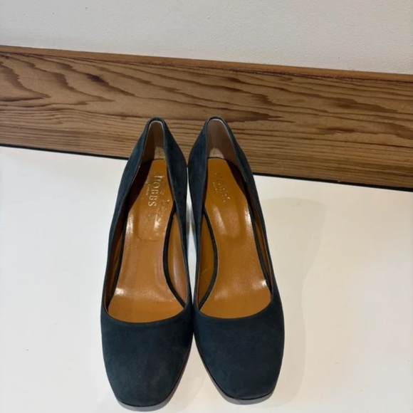 Chic Gray Suede Block Heels - Picture 3 of 4